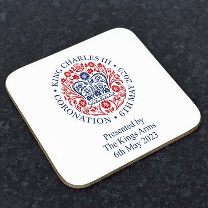 Personalised King Charles III Coronation Coaster 2023