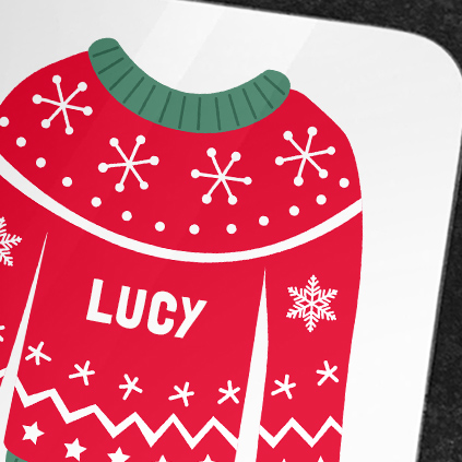 Personalised Christmas Jumper Coaster 6 Colours