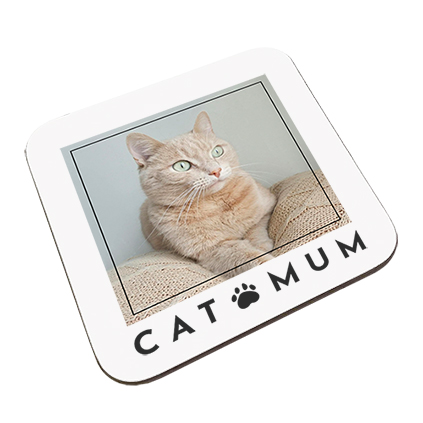 Personalised Cat Mum Photo Upload Coaster