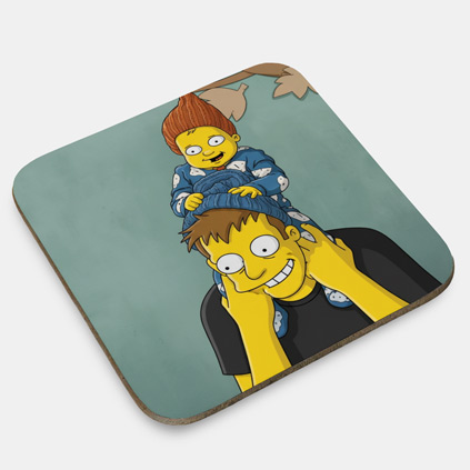 Personalised Yellow Cartoon Photo Upload Coaster