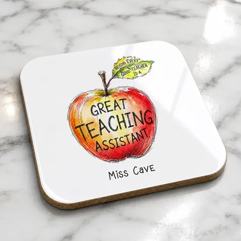Personalised Great Teaching Assistant Apple Coaster Personalised Great Teaching Assistant Apple Coaster
