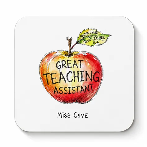 Personalised Great Teaching Assistant Apple Coaster