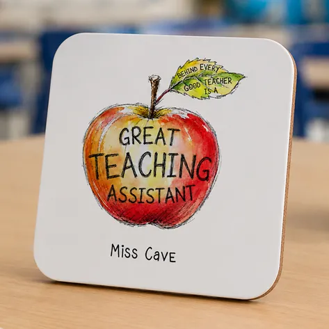 Personalised Great Teaching Assistant Apple Coaster