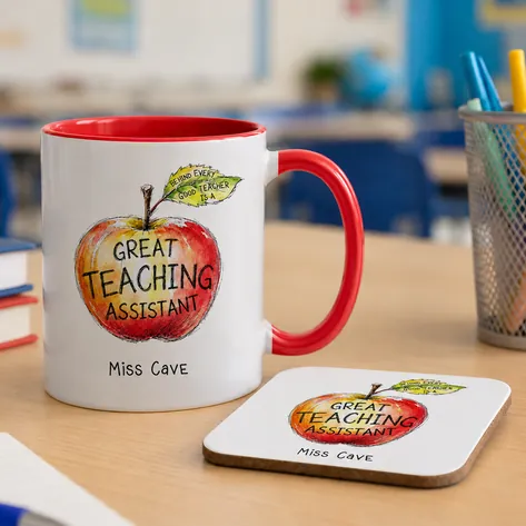 Personalised Great Teaching Assistant Apple Coaster
