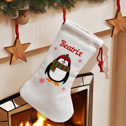 Personalised Penguin Christmas Stocking