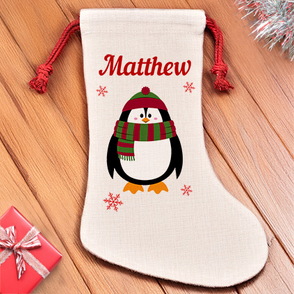 Personalised Penguin Christmas Stocking