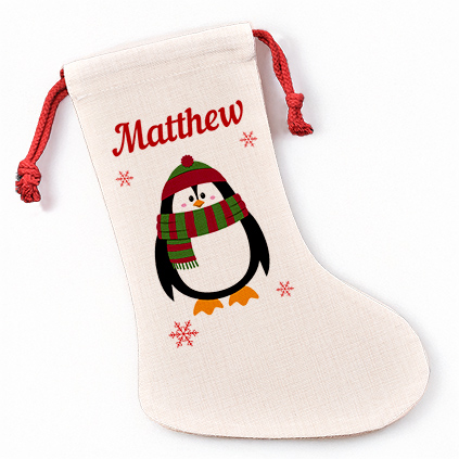 Personalised Penguin Christmas Stocking
