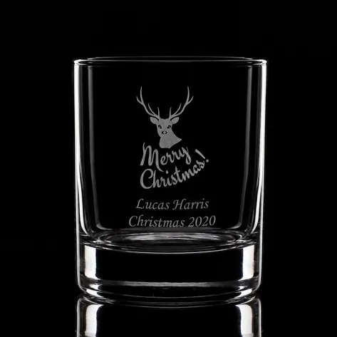 Merry Christmas Personalised Whisky Glass
