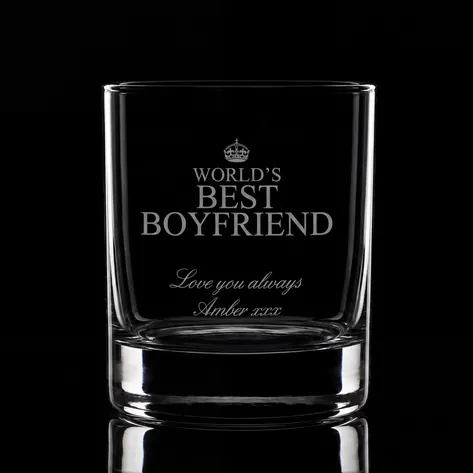 Personalised 'Worlds Best Boyfriend' Whisky Glass