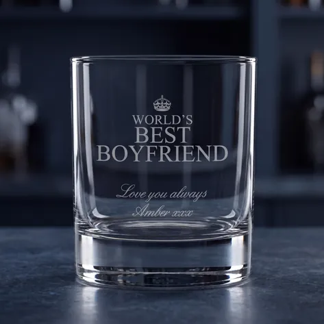 Personalised 'Worlds Best Boyfriend' Whisky Glass