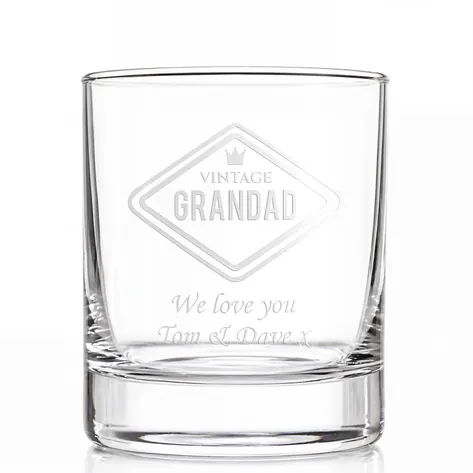 Personalised Vintage Grandad Glass Tumbler