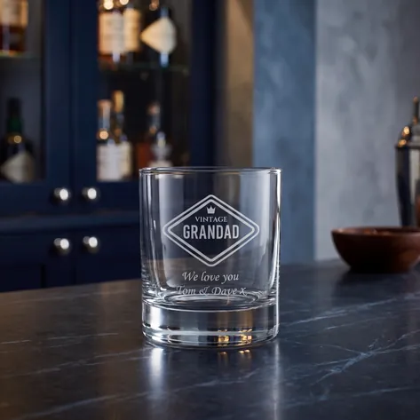 Personalised Vintage Grandad Glass Tumbler