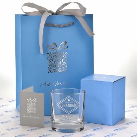 Personalised Vintage Grandad Glass Tumbler