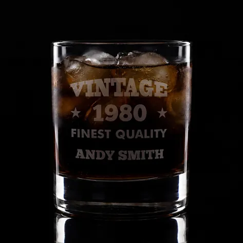 Personalised Vintage Finest Quality Glass Tumbler