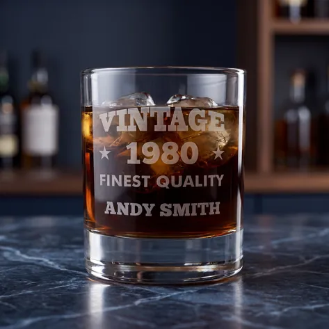 Personalised Vintage Finest Quality Glass Tumbler