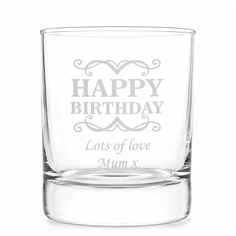 Personalised Happy Birthday Whisky Glass Personalised Happy Birthday Whisky Glass