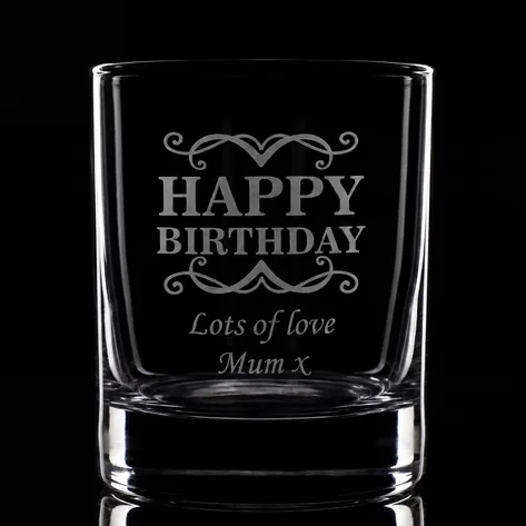 Personalised Happy Birthday Whisky Glass