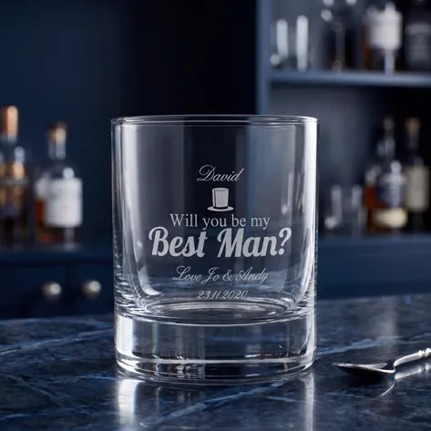 Will You Be My Best Man Personalised Whisky Glass