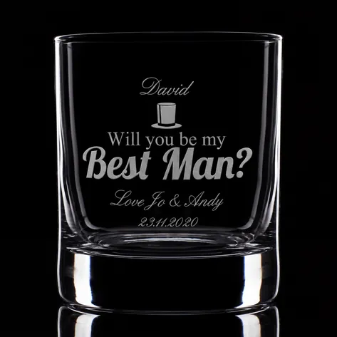 Will You Be My Best Man Personalised Whisky Glass
