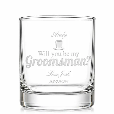 Will You Be My Groomsman Personalised Whisky Glass
