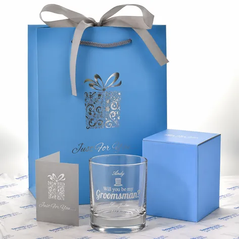 Will You Be My Groomsman Personalised Whisky Glass