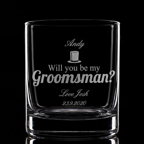 Will You Be My Groomsman Personalised Whisky Glass