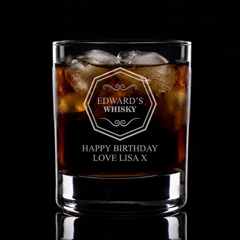Personalised Premium Badge Glass Tumbler