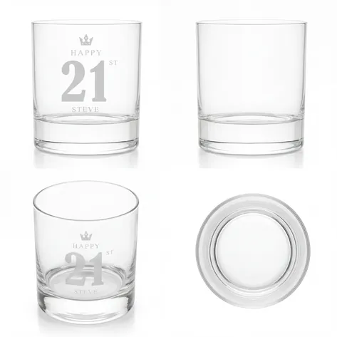 Personalised Whisky Glass - 21st Birthday Crown