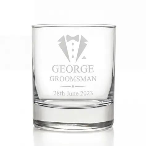 Personalised Wedding Whisky Glass Suit And Tie Personalised Wedding Whisky Glass Suit And Tie