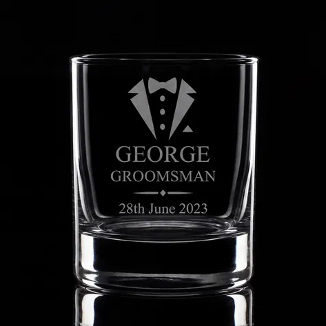 Personalised Wedding Whisky Glass Suit And Tie Personalised Wedding Whisky Glass Suit And Tie