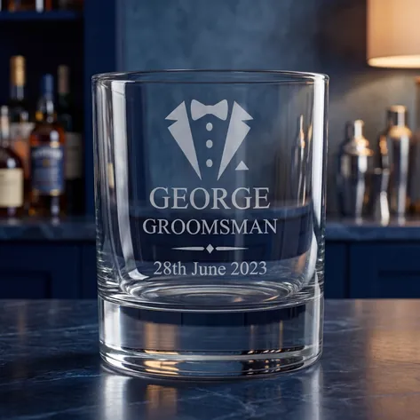Personalised Wedding Whisky Glass Suit And Tie Personalised Wedding Whisky Glass Suit And Tie