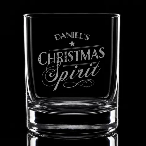 Personalised Name's Christmas Spirit Whiskey Glass