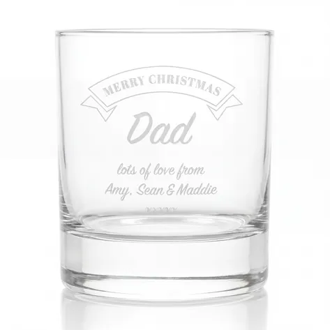 Personalised Merry Christmas Any Message Whiskey Glass Personalised Merry Christmas Any Message Whiskey Glass