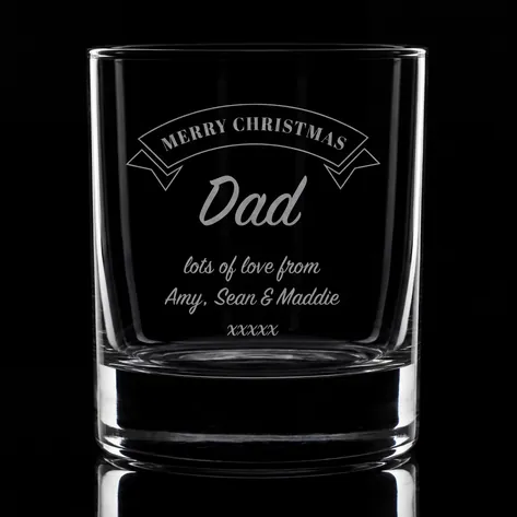 Personalised Merry Christmas Any Message Whiskey Glass