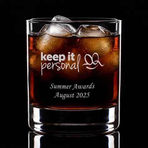 Logo Engraved Glass Tumber Branded Promotional Gift