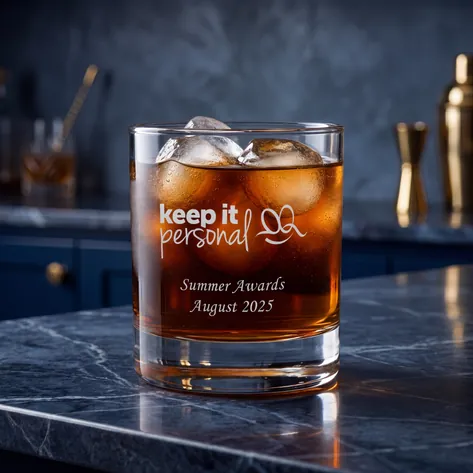 Logo Engraved Glass Tumber Branded Promotional Gift