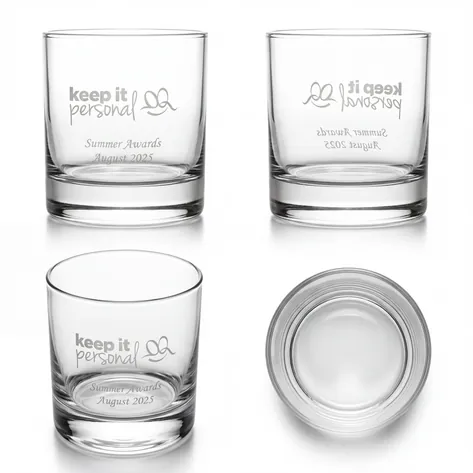 Logo Engraved Glass Tumber Branded Promotional Gift