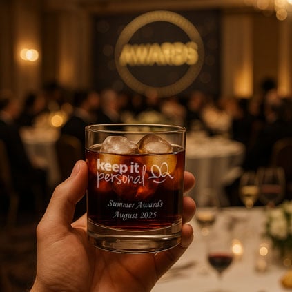 Logo Engraved Glass Tumber Branded Promotional Gift