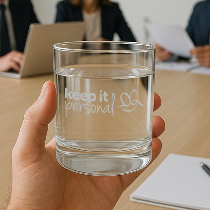 Logo Engraved Glass Tumber Branded Promotional Gift