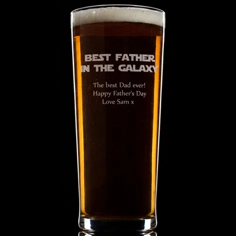 Best Father In The Galaxy Personalised Pint Glass