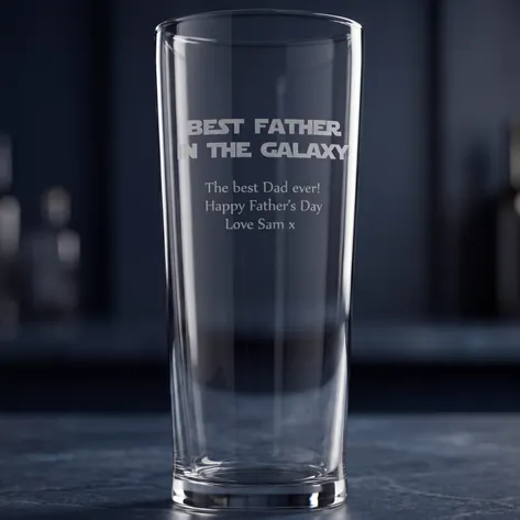 Best Father In The Galaxy Personalised Pint Glass