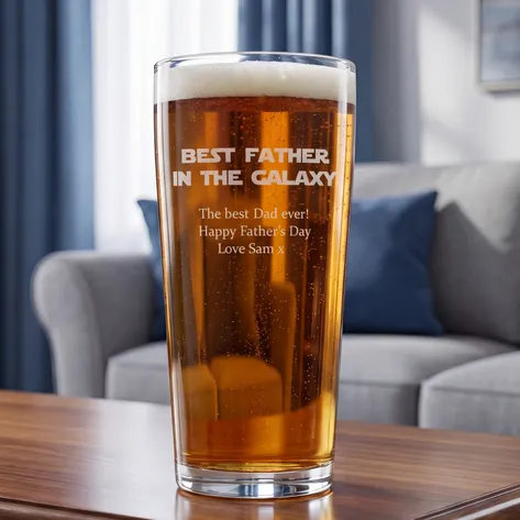 Best Father In The Galaxy Personalised Pint Glass