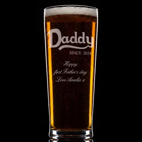 Daddy Since Personalised Pint Glass