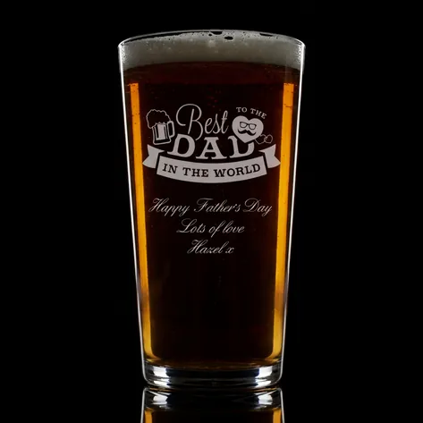 Personalised Pint Glass For Dad