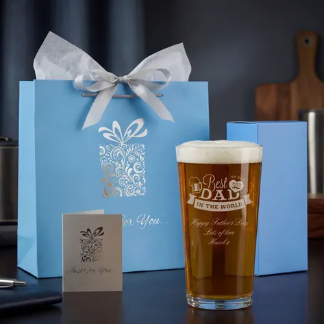 Personalised Pint Glass For Dad