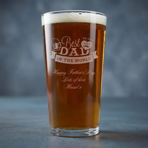 Personalised Pint Glass For Dad