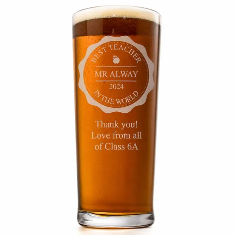 Best Teacher Personalised Pint Glass Best Teacher Personalised Pint Glass