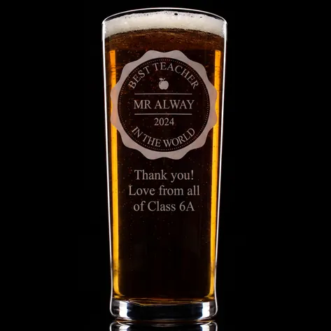 Best Teacher Personalised Pint Glass