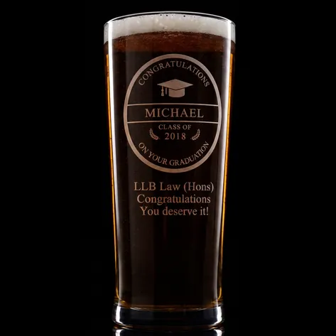 Personalised Graduation Pint Glass