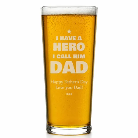 Personalised Pint Glass - I Have A Hero I Call Him Dad